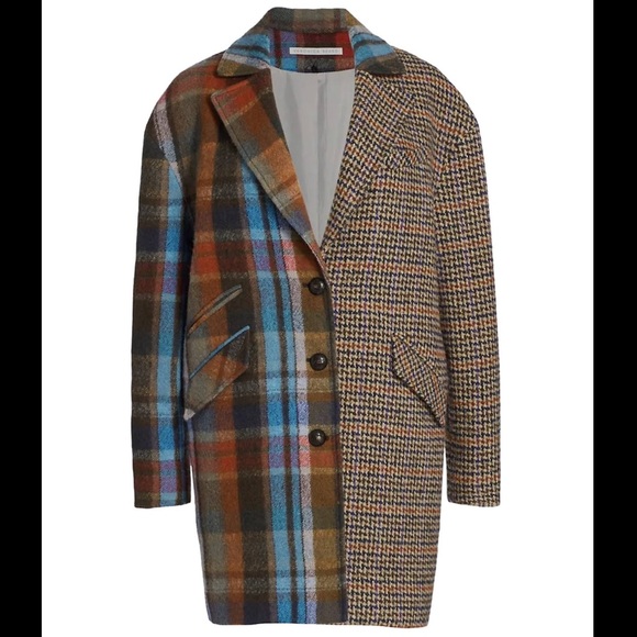 NWT Veronica Beard Patchwork Dickey Wool Coat XS - Picture 3 of 5